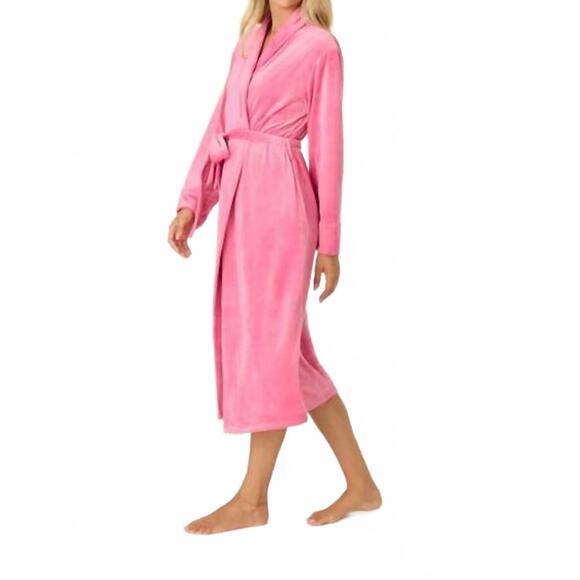 NEW PJ SALVAGE velvety velour robe in fucshia pink - Picture 2 of 4
